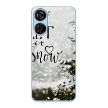 Новогодние, Праздничные Чехлы для ZTE V40 Design - 2024 год (Let it snow)