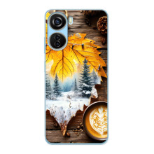 Чехол с уникальным дизайном «Осень с кофе» для ZTE V40 Design – Осенне-зимнее кофе