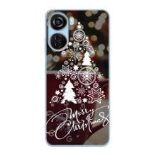 Рождественские Чехлы для ZTE V40 Design (VPrint) (Елочка узорная)