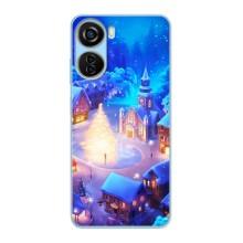 Рождественские Чехлы для ZTE V40 Design (VPrint) (Рождественский город)