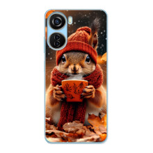 Друкований чохол 'Звірята з кавою' для ZTE V40 Design – Білка з кавою