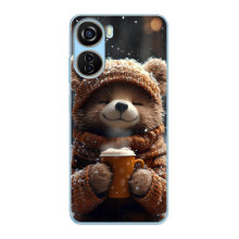 Друкований чохол 'Звірята з кавою' для ZTE V40 Design – Мішка з кавою