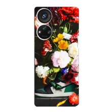 Брендновые Чехлы для ZTE Blade V40s - (PREMIUMPrint) (Nike цветы)