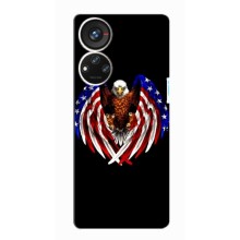 Чехол Флаг USA для ZTE Blade V40s (Крылья США)