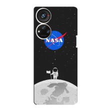 Силиконовый бампер с принтом "Наса" на ZTE Blade V40s – Космонавт NASA