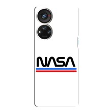 Силиконовый бампер с принтом "Наса" на ZTE Blade V40s – NASA на белом фоне