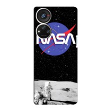 Силиконовый бампер с принтом "Наса" на ZTE Blade V40s – Nasa на луне