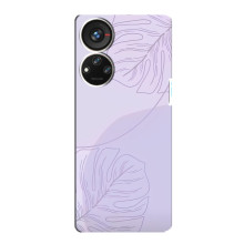 Чехол цветочный дизайн для ZTE Blade V40s – Монстера фиолетовая