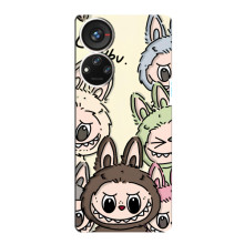 Чехол с Лабубу на ZTE Blade V40s – Коллаж Лабубу