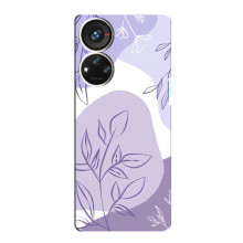 Силконовий чохол з принтом в квітах на ZTE Blade V40s – Фіолетовий дизайн