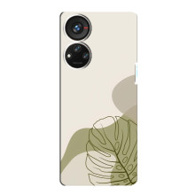 Силконовий чохол з принтом в квітах на ZTE Blade V40s – Монстера зелена