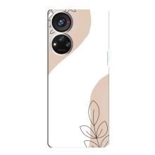 Силконовий чохол з принтом в квітах на ZTE Blade V40s – Нюдовий дизайн