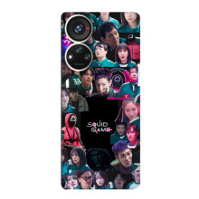 Чехол Гра в кальмара для ZTE Blade V40s – Коллаж игры кальмара