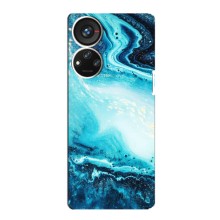 Мраморный чехол на ZTE Blade V40s (VPrint) (Голубой мрамор)