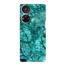Мраморный чехол на ZTE Blade V40s (VPrint) (Зеленый мрамор)