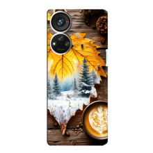 Чохол з унікальним дизайном 'Осінь з кавою' для ZTE Blade V40s – Осінньо-зимове кава
