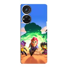 Силиконовый Чехол на ZTE Blade V40s с картинкой Brawl Stars (Бравел Старс)