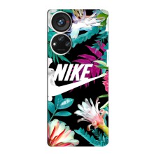 Силиконовый Чехол на ZTE Blade V40s с картинкой Nike – Цветочный Nike