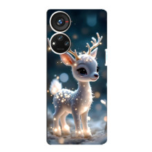 Яскравий чохол для ZTE Blade V40s з Зимові Оленята – Блискуче оленятко