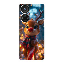 Яскравий чохол для ZTE Blade V40s з Зимові Оленята – Олень з шарфом