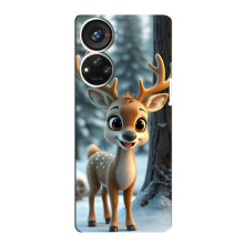 Яскравий чохол для ZTE Blade V40s з Зимові Оленята – Оленятко в лісі