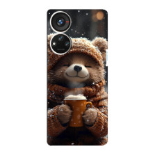 Друкований чохол 'Звірята з кавою' для ZTE Blade V40s – Мішка з кавою
