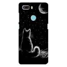 Чохол з принтом для ZTE Z18 Mini (AlphaPrint) Модні коти (Котик і місяць)